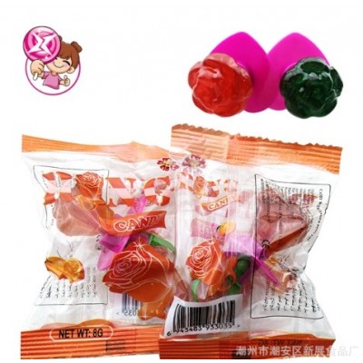 硬糖玫瑰戒指带发光儿童休闲小零食创意可爱趣味网红玩具糖果图5