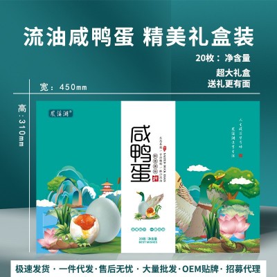 正宗凤溪湖流油咸鸭蛋红心流油非烤海鸭蛋20枚土特产节日精装礼盒