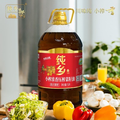 纯乡小榨浓香四川纯正菜籽油非转基因压榨5升装贴牌定制工厂直发图3