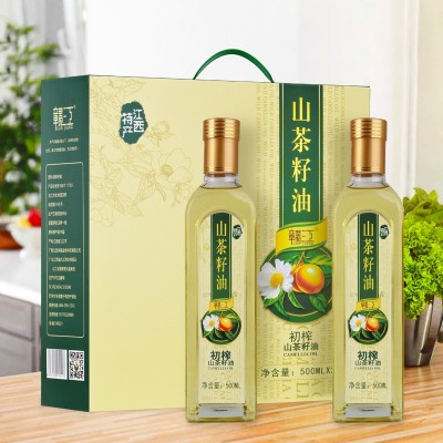 赣江山茶油500Ml*2瓶玻璃瓶大气礼盒装茶油茶籽油食用油图3