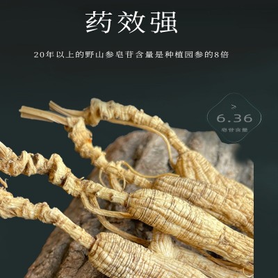 长白山林下参干货整支生晒20年散装野山人参林下籽产地批 发礼盒装图2