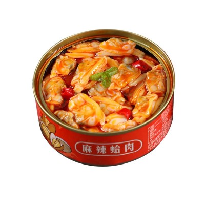10罐装香辣花蛤肉罐头蛤蜊肉贝肉下饭麻辣小海鲜100g/罐图2