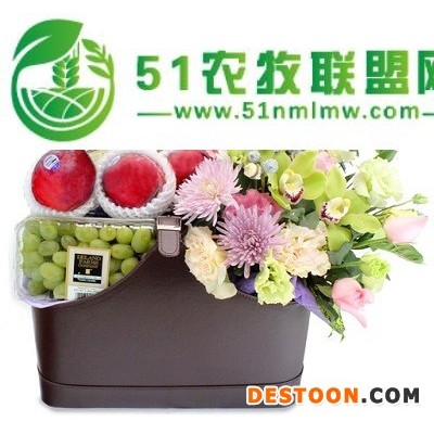 尚礼坊鲜花店特色花艺果篮由花艺师设计特式插花搭配新鲜进口水果送礼慰问均适用