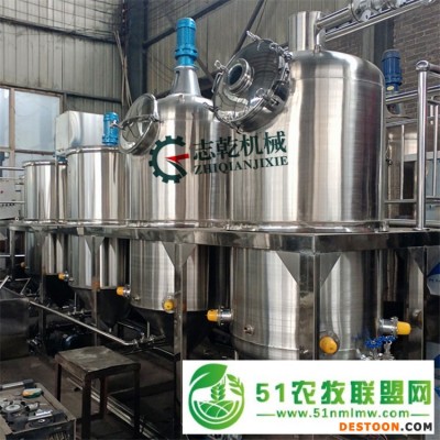 大豆油精炼设备 花椒籽油脱酸脱臭设备 棉籽油炼油机