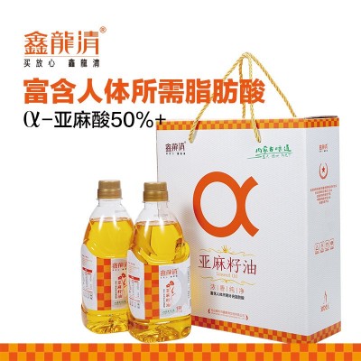 鑫龍清一级亚麻籽油1L*2礼盒图2