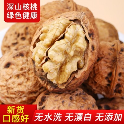 新货核桃薄皮云南纸皮核桃生干果年货孕妇坚果无漂白干黑核桃代发  5斤图2