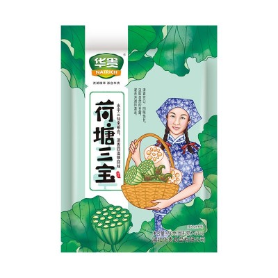 【华贵】荷塘三宝450g 洪湖莲藕洪湖农家菱角莲子米藕丁 餐饮食材图4