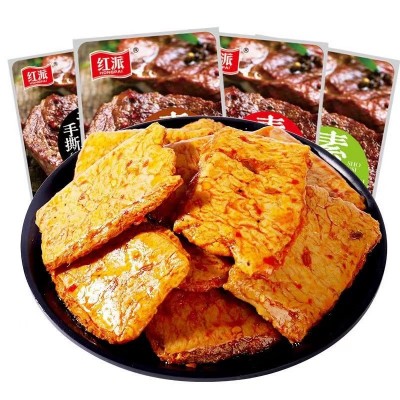 红派 500g散装计量称重手撕素肉素牛排香辣黑胡椒味图5