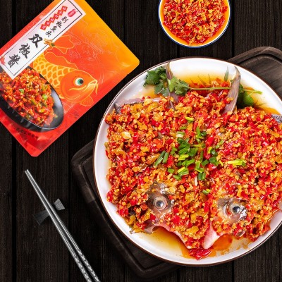 学堂食记厂家直供湖南秘制剁椒鱼头双椒酱120g/袋批发一件代发图2