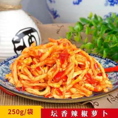 厂家湖南萝卜干下饭菜 腌菜剁辣椒萝卜条 香辣即食凉菜辣椒萝卜图3