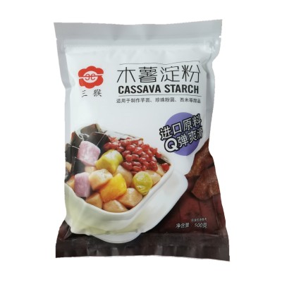 三猴木薯淀粉厂家直销200g*30包/箱制作芋圆烧仙草奶茶珍珠图3