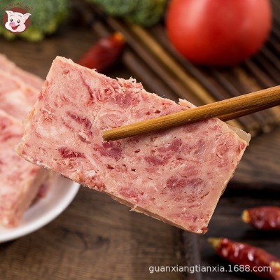 精制西式Q弹火腿午餐肉罐头厂家批发198g3罐组合装品牌火腿午餐肉图3