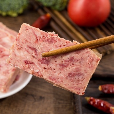 小猪呵呵火腿午餐肉罐头340g*24罐/箱速食火锅非梅林网红小猪呵呵图2