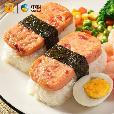 批发（中粮）梅林珍品午餐肉罐头198g肉食涮火锅泡面伴侣营养罐头图3