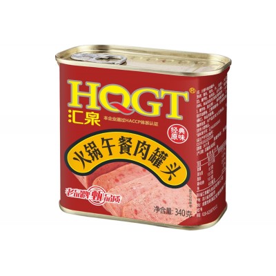 汇泉午餐肉罐头198g*36熟食火锅三明治早餐泡面速食火腿罐头图5