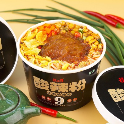 程校长经典升级款红薯酸辣粉195克大桶装9包料速食冲泡即食代餐粉图2
