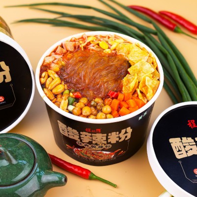 程校长经典升级款红薯酸辣粉195克大桶装9包料速食冲泡即食代餐粉图4