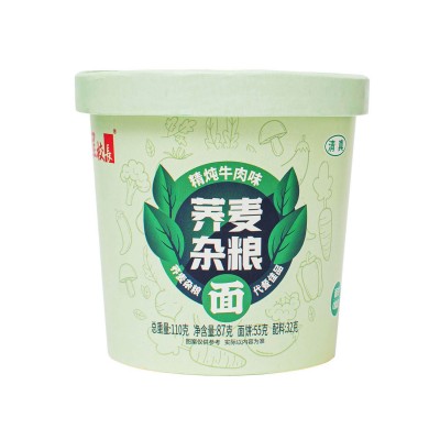 程校长杂粮荞麦面桶装非油炸面饼清真速食冲泡方便面夜宵宿舍代餐