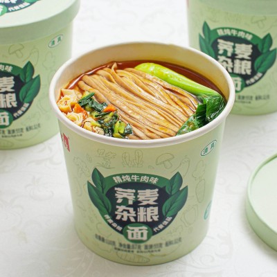 程校长杂粮荞麦面桶装非油炸面饼清真速食冲泡方便面夜宵宿舍代餐图4