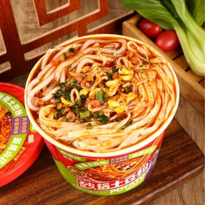 【厂家】超大桶砂锅土豆粉免煮冲泡方便速食粉面两掺宿舍夜宵零食图3