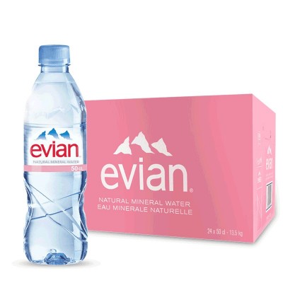 法国进口evian依云天然矿泉水500ml*24瓶整箱批发弱碱性 饮用水图2