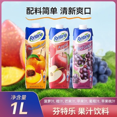塞浦路斯fontana芳塔娜菠萝汁调酒1L2盒芬特乐果汁凤梨汁健康饮料图4
