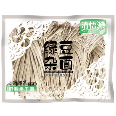 清悟源工厂直发绿豆杂面400g鲜制半干面餐饮面粗粮鲜面条火锅切面图4