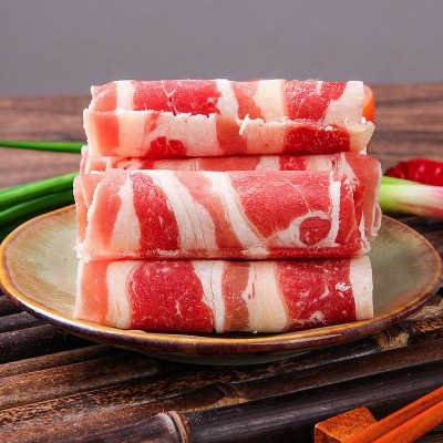 深山百草 原切羔羊肉卷排酸火锅食材烧烤羊肉片 供应批发火锅店图3