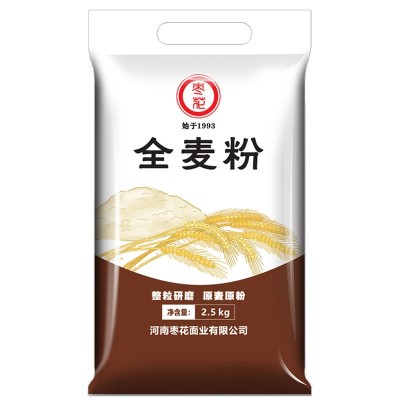 枣花全麦面粉 送礼 团体采购 含麦麸 粗粮面包 代发 5斤装 面粉图5