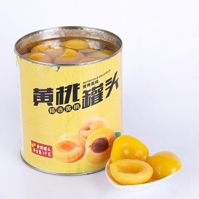 水果黄桃果之林罐头大黄桃半3公斤6罐装中西自助餐饮酒店火锅烘培图5