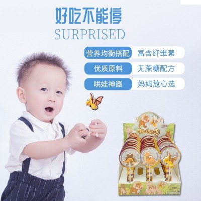 巧克力棒棒糖批发卡通恐龙儿童零食造型糖果朱古力礼盒装脆脆棒图4