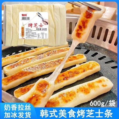 烤芝士条600g网红香煎烧烤奶酪条手撕家用整箱商用冷冻小吃半成品图5