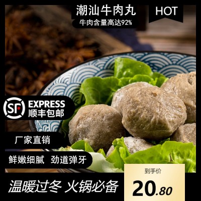 正宗牛筋丸潮汕牛肉丸厂家牛肉丸关东煮食材火锅烧烤批发一件代发图5