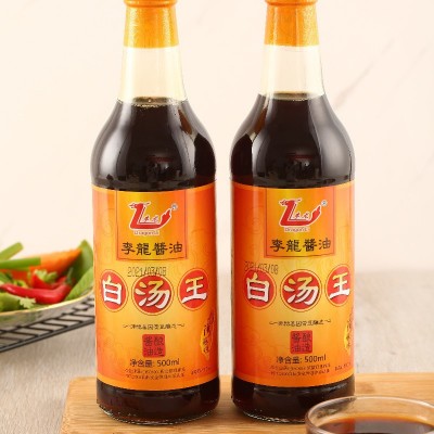 李龙500ML白汤王酱油瓶装正宗纯天然酿造生抽凉拌炒菜红烧烹饪非图2