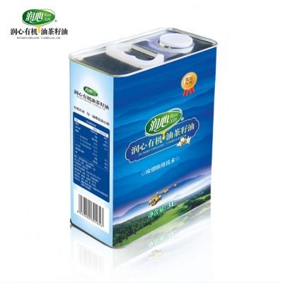 厂家供应润心有机油茶籽油山茶植物油 3L铁罐装茶油团购礼品代发图4