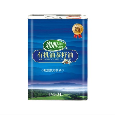 厂家供应润心有机油茶籽油山茶植物油 3L铁罐装茶油团购礼品代发图5