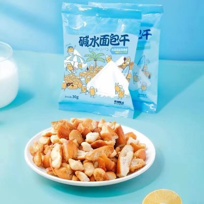 越嚼越香！海盐碱水面包干 烧烤焦糖风味低温烘焙追剧零食 伯力爵图4