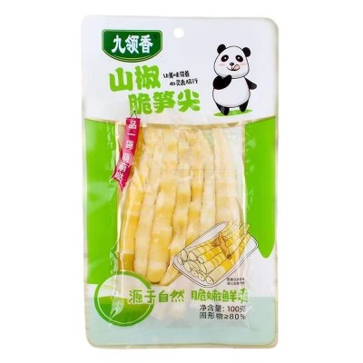 九领香100g四川泡椒味笋尖竹笋脆笋休闲零食酸笋丝袋装即 食下饭菜图5
