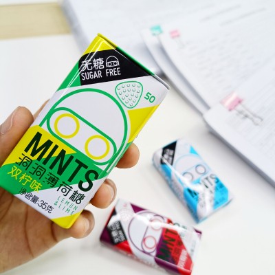 合优无糖薄荷糖清凉清新口气约会接吻香口糖铁盒糖果包邮糖果批发图2