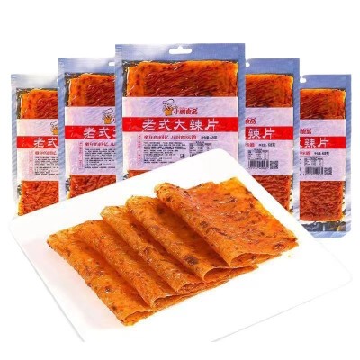 老式大辣片68g小鹏食品辣条零食湖南特产8090童年的味道香辣豆皮图5