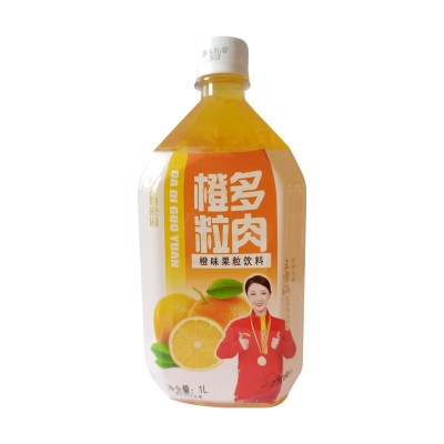 大地果园橙味果粒饮料 橙粒多肉果汁饮料12瓶*1L厂家批发整箱装图4