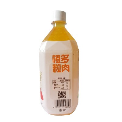大地果园橙味果粒饮料 橙粒多肉果汁饮料12瓶*1L厂家批发整箱装图2