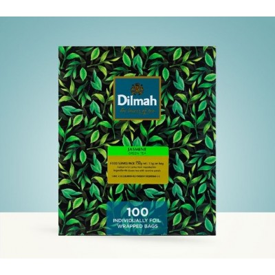 进口 Dilmah迪尔玛 锡兰茉莉绿茶 茉莉花茶袋泡100茶包七星餐饮装