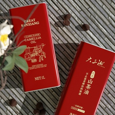 大三湘有机山茶油1Lx4瓶压榨榨山茶油 压榨一级茶籽油原料供应图5