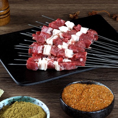 羊肉串新鲜羊肉内蒙古烤肉牛肉串半成品家用户外空气炸锅烧烤食材图2