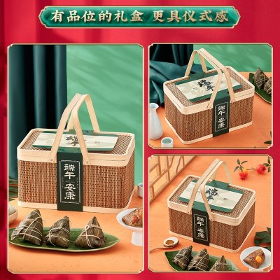 嘉兴粽子竹篮礼盒装大肉粽蛋黄鲜肉粽端午节高档送礼团购批发福利图2