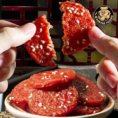 风干猪肉脯网红即食潮汕特产猪肉铺小包装吃货休闲零食猪肉干批发图3