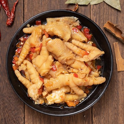 现货批发网红酸辣无骨鸡爪柠檬去骨凤爪零食200g鸡脚甜辣 无骨鸡爪图4