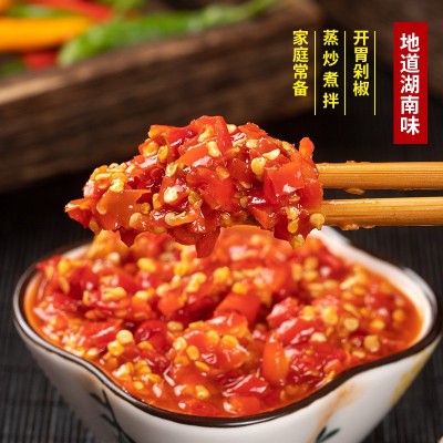 工厂批发剁辣椒湖南特产下饭菜红椒剁椒酱调味料鱼头剁辣椒辣酱