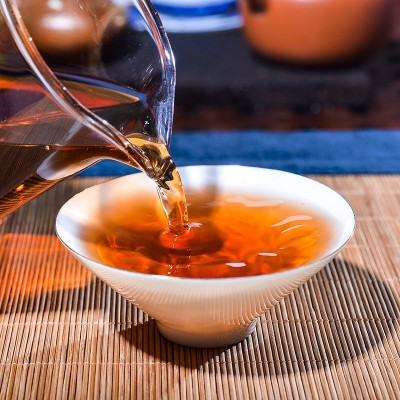 云南茶叶 普洱茶熟茶饼茶老普洱熟茶饼357g 普洱饼茶厂家 直接发货图2